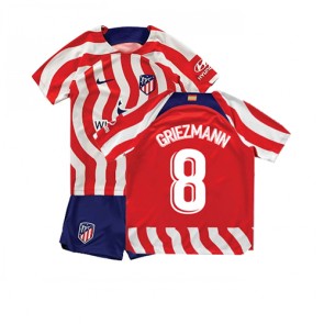 Atletico Madrid Antoine Griezmann #8 kläder Barn 2022-23 Hemmatröja Kortärmad (+ korta byxor)